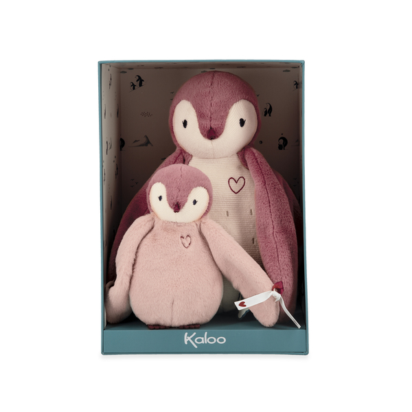 Coffret 2 peluches câlins manchots rose - Complices