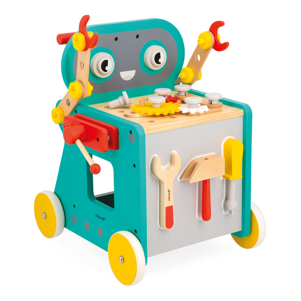 Chariot de bricolage en bois à pousser robot - Brico Kids