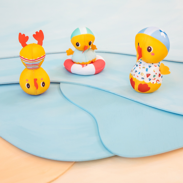 3 canards en tissu jeu de bain