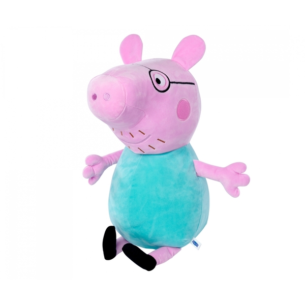 Peluche Peppa Pig Papa 37cm Rose/Turquoise