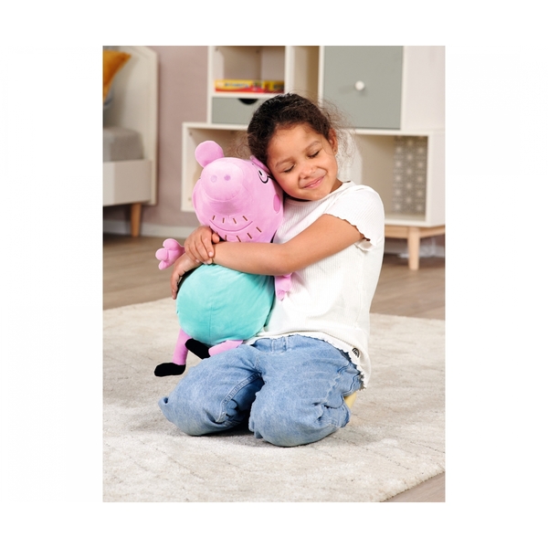 Peluche Peppa Pig Papa 37cm Rose/Turquoise