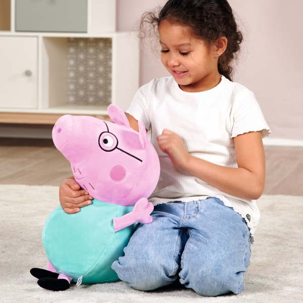 Peluche Peppa Pig Papa 37cm Rose/Turquoise