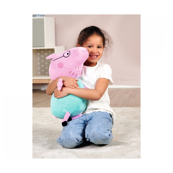 Peluche Peppa Pig Papa 37cm Rose/Turquoise