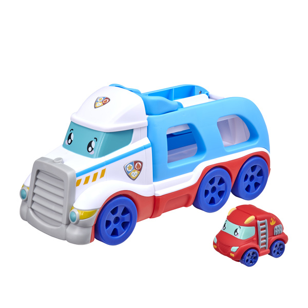 Camion de secours avec voiture de pompiers soft touch