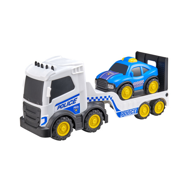 Camion de police avec voiture