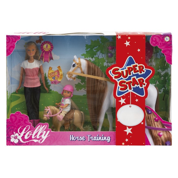 Coffret poupée cavalière Lolly avec cheval et Lolly kid