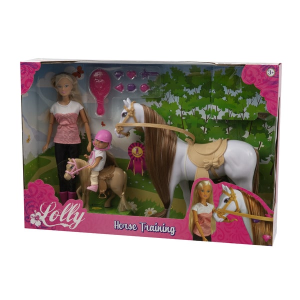 Coffret poupée cavalière Lolly avec cheval et Lolly kid