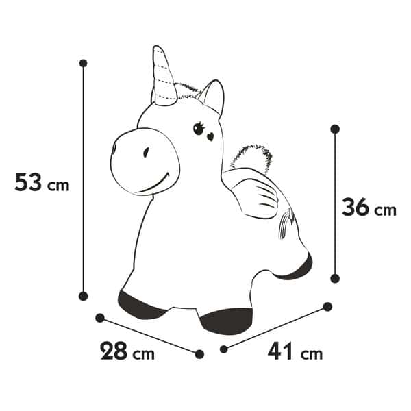 Ballon sauteur licorne en tissu