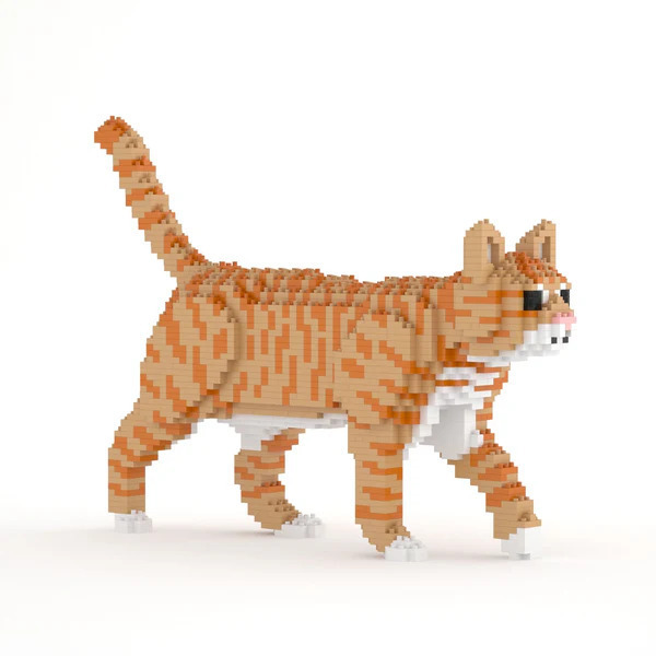 Jeu de construction Jekca - Chat tigré roux qui marche 2170 pcs
