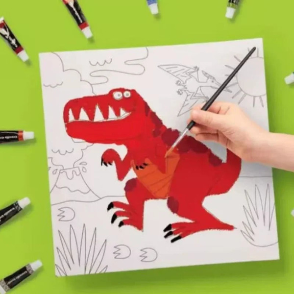 Kit peinture sur toile - Dinosaures