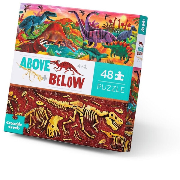 Puzzle 48 pièces - Dessus-dessous "Le monde des dinosaures"