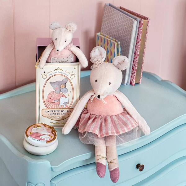 Peluche souris rose La petite école de danse 31cm