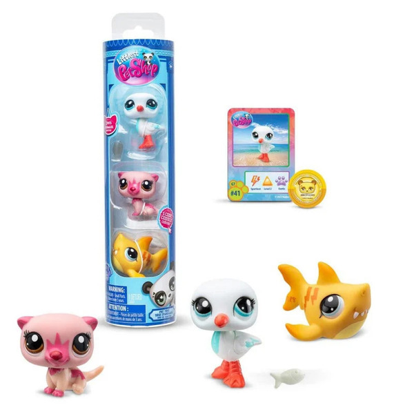 Littlest PetShop - Tube de 3 animaux surprise