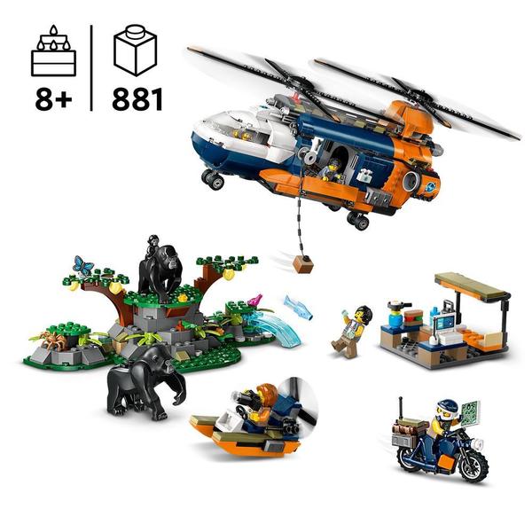 60437 - LEGO® City - L’hélicoptère de l’explorateur de la jungle au camp de base