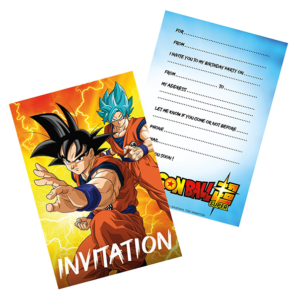 8 cartes d invitation Dragon Ball