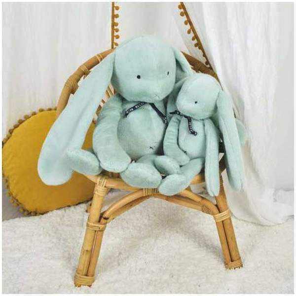 Peluche lapin Méloé sauge 37cm