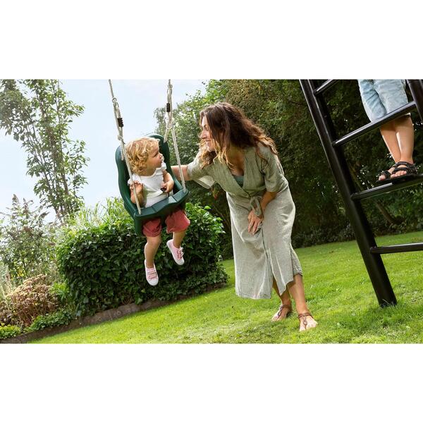 Portique PlayBase métal taille large avec balançoire bébé et nid