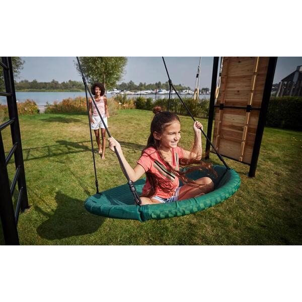 Portique PlayBase métal taille large avec balançoire bébé et nid