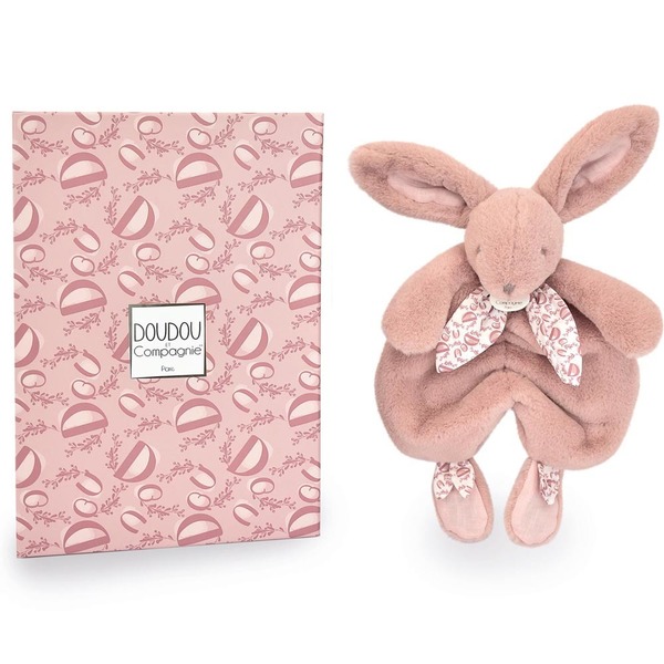 Lapin doudou rose 29cm