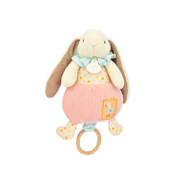 Boite à musique rose Lapin Ciboulette - 20cm