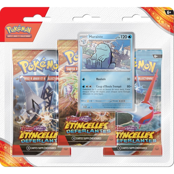 Tripack 3 Boosters Pokémon - Étincelles Déferlantes - Écarlate et Violet EV08