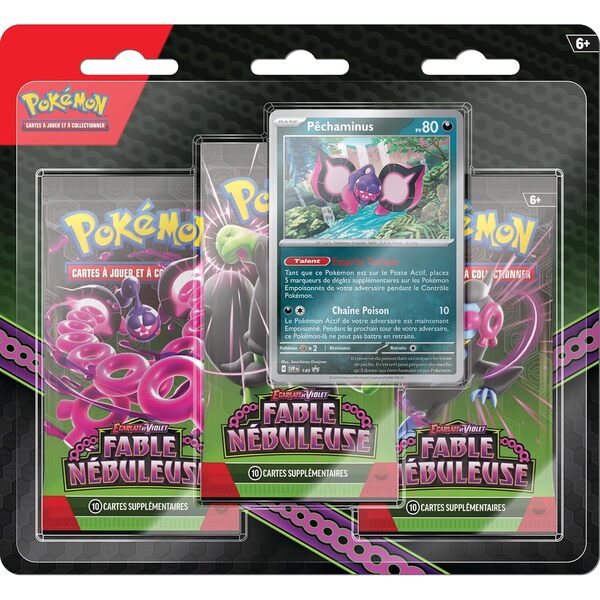 Packs 3 Boosters Pokémon - Fable Nébuleuse - Écarlate et Violet 6.5