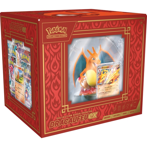 Coffret Pokémon Super-Premium Dracaufeu-ex avec figurine