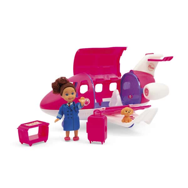 Poupée Lolly Kid et avion de poupée 33 cm