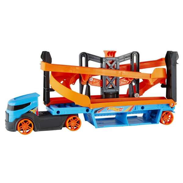 Camion transporteur Lift & Launch et 10 véhicules - Hot Wheels