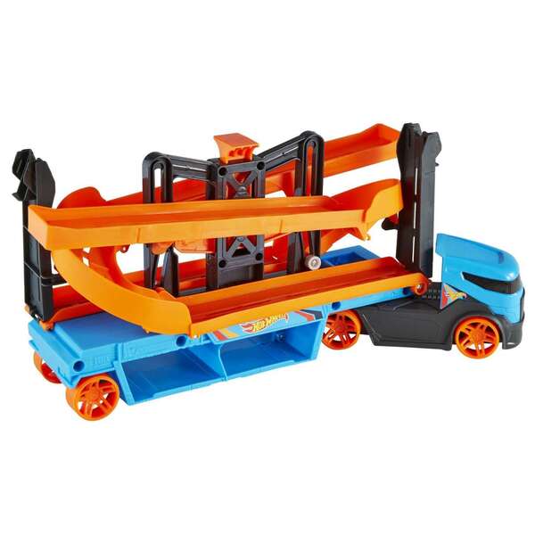 Camion transporteur Lift & Launch et 10 véhicules - Hot Wheels