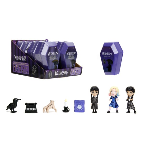 Cercueil surprise Mercredi Addams figurine 6,5 cm