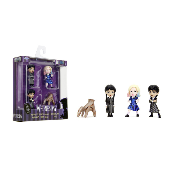 Coffret 4 figurines Mercredi métal 6,5 cm