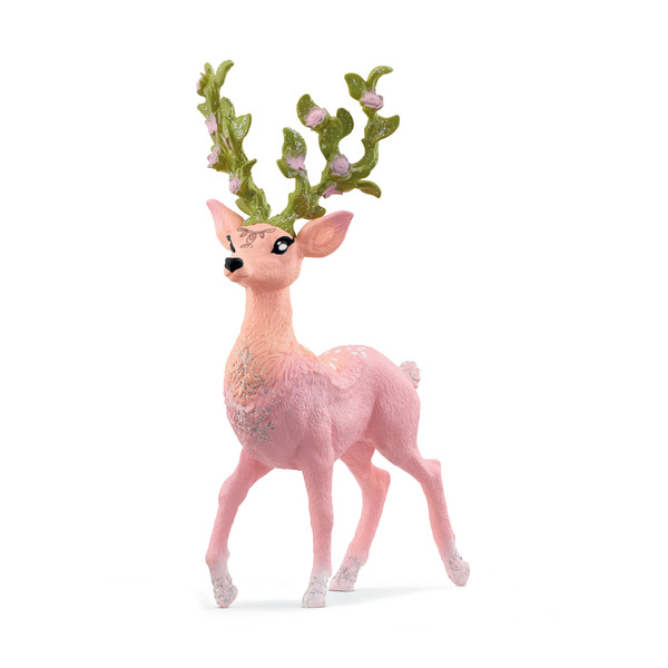 Figurine cerf magique rose