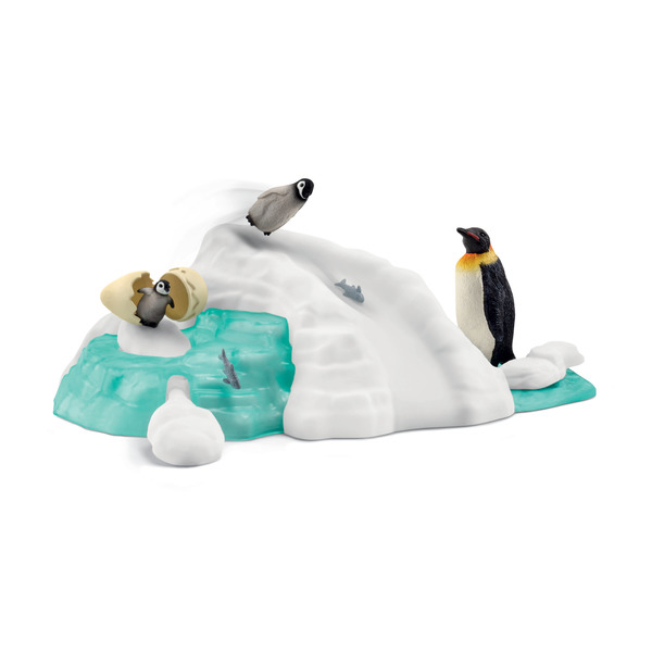 Coffret figurines pingouins famille sur la banquise