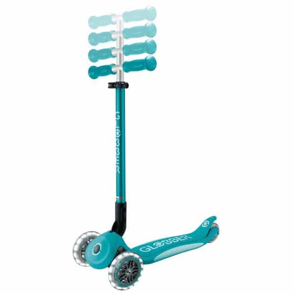 Trottinette 3 roues Primo Lights Plus pliable bleu aqua