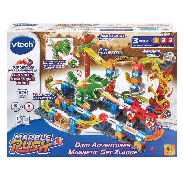 Circuit à billes magnétiques Marble Rush - Dino Adventures Magnetic Set XL400E 