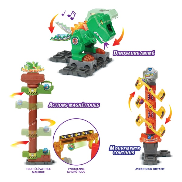 Circuit à billes magnétiques Marble Rush - Dino Adventures Magnetic Set XL400E 