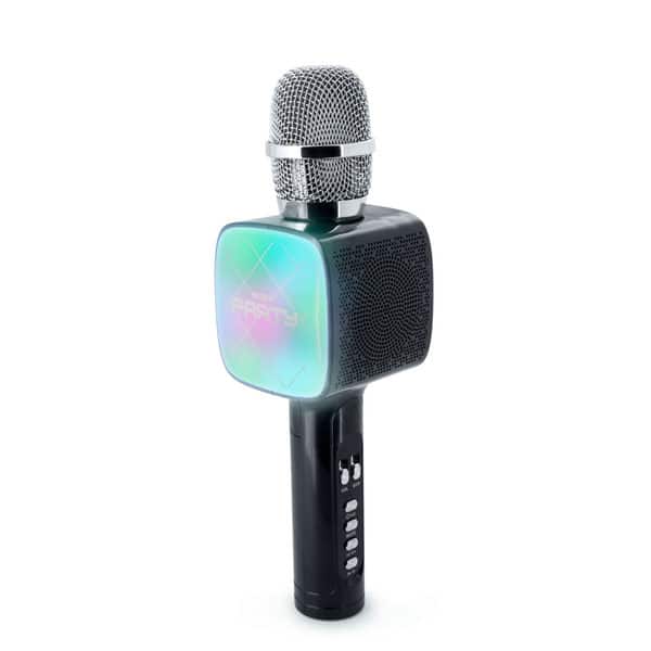 Micro karaoke noir avec effet lumineux