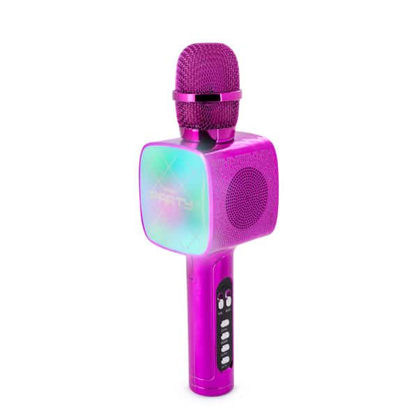 Micro karaoke rose avec effet lumineux