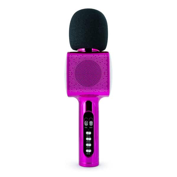 Micro karaoke rose avec effet lumineux