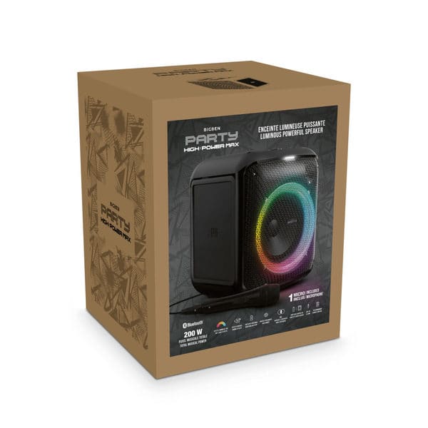 Enceinte sans fil lumineuse Party High Power Max + micro