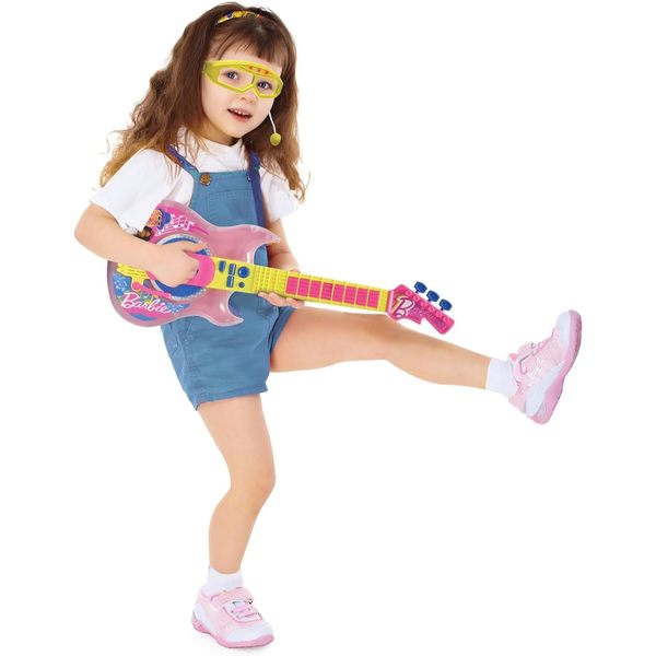 Guitare électronique lumineuse avec micro Barbie