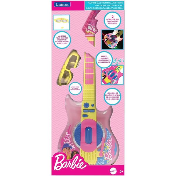 Guitare électronique lumineuse avec micro Barbie