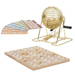 Jeu Bingo Deluxe en bois avec boulier en métal 