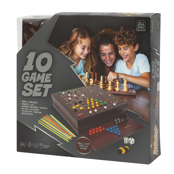 Coffret 10 jeux de société en bois