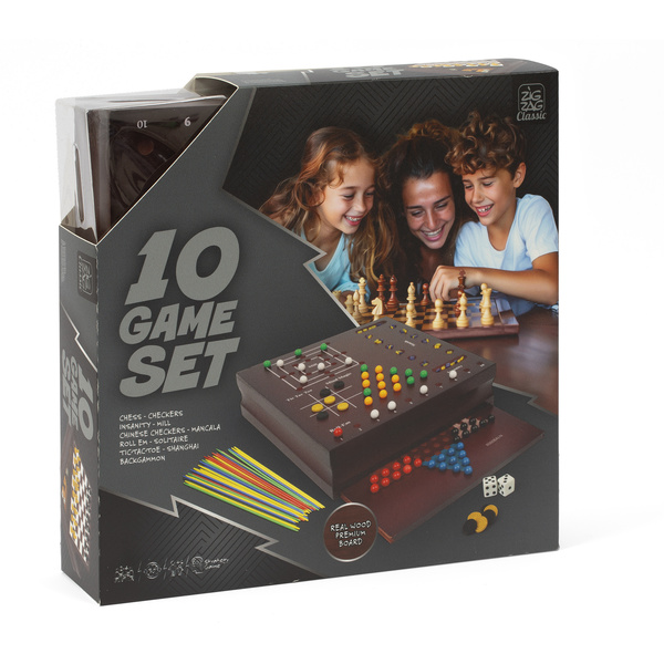 Coffret 10 jeux de société en bois