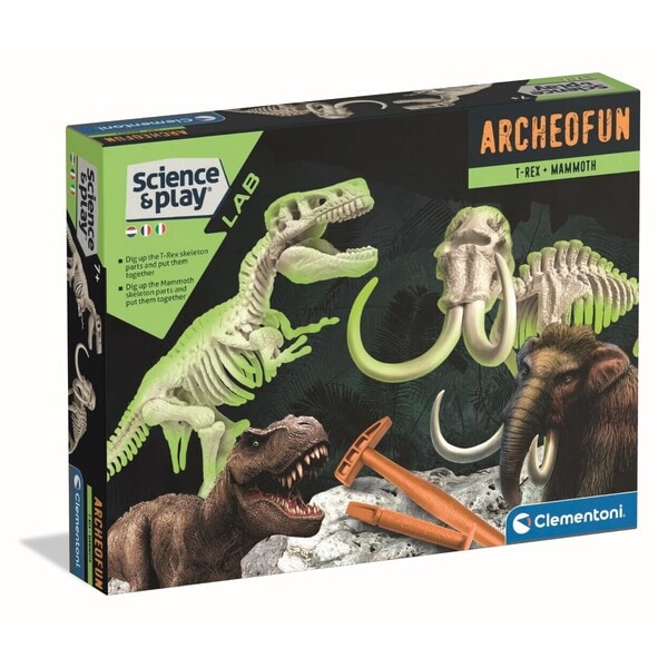 Coffret archéologie T-Rex et Mammouth phosphorescent