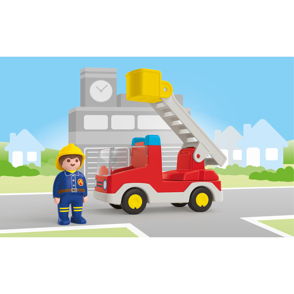 71683 - Playmobil Junior - Camion de pompier avec échelle pivotante