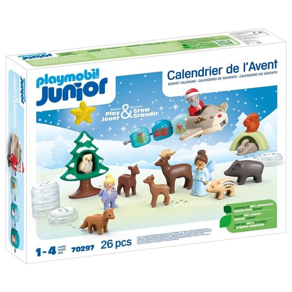 70297 - Playmobil Junior - Calendrier de l Avent Junior Père Noël et animaux de la forêt