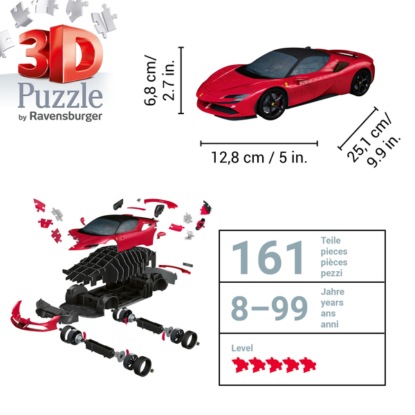 Puzzle 3D Ferrari SF90 Stradale 108 pièces